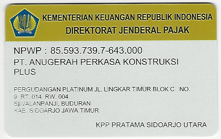 Nomor Pokok Wajib Pajak (NPWP)