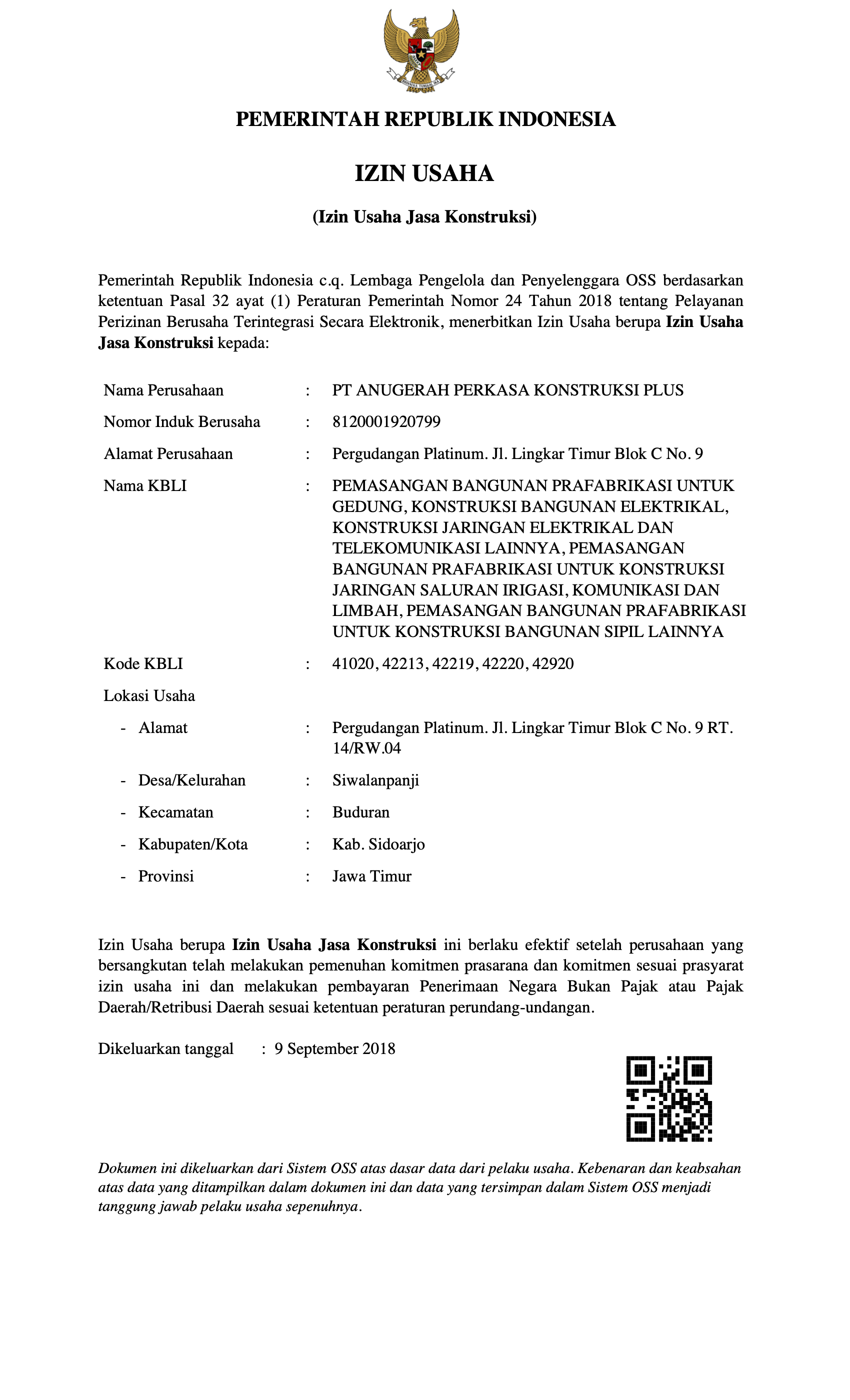 Surat Izin Usaha Jasa Konstruksi